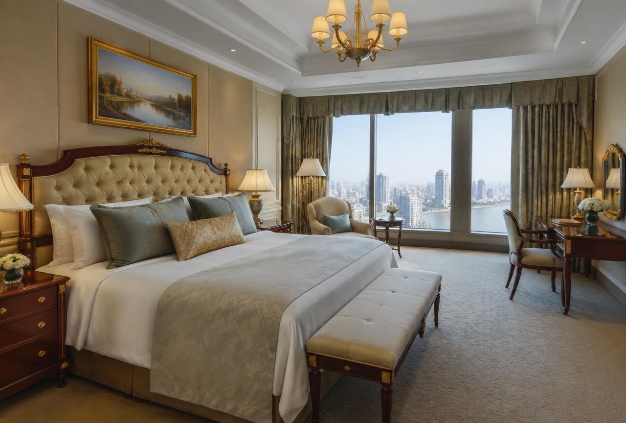 Presidential Suite — Master bedroom (illustrative)